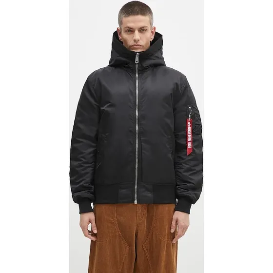 Alpha Industries MA-1 Hooded Bomberjakke - Sort