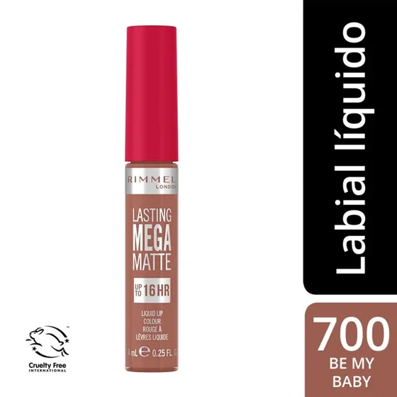 Rimmel Holdbar Mega Matte Liquid Lipstick - Be My Baby, 7,4 ml