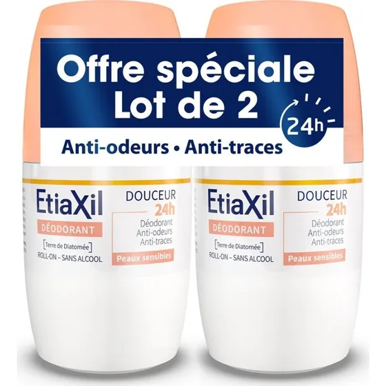 Etiaxil Delikat Deodorant 24H Uden Aluminium 2x50ml Roll-on