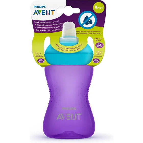 Philips Avent My Grippy Drikkekop 300 ml (9 mdr+) – lilla/turkis
