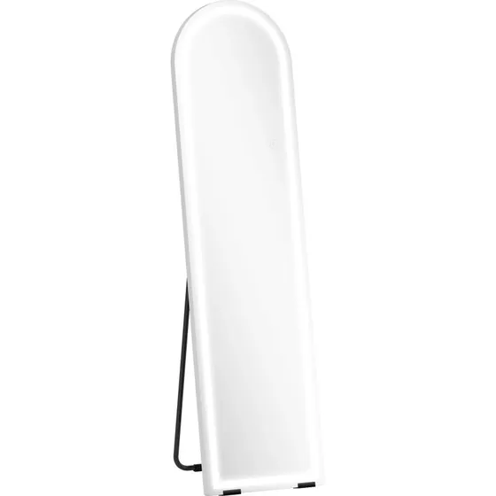 Helkropsspejl med LED, 150x40cm, buet, 3 lysfarver, hvidt