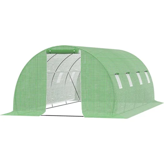 Gå-ind Polytunnel Drivhus 600x300x200 cm, Grøn