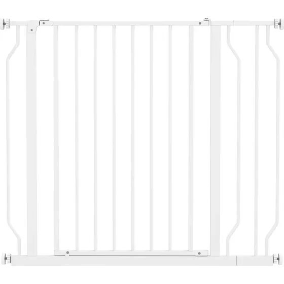Dørgitter/trappegitter, hvid stål, justerbar 75-95 cm