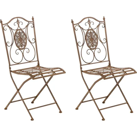 Sibell Sæt med 2 sammenklappelige havestole i landlig stil
