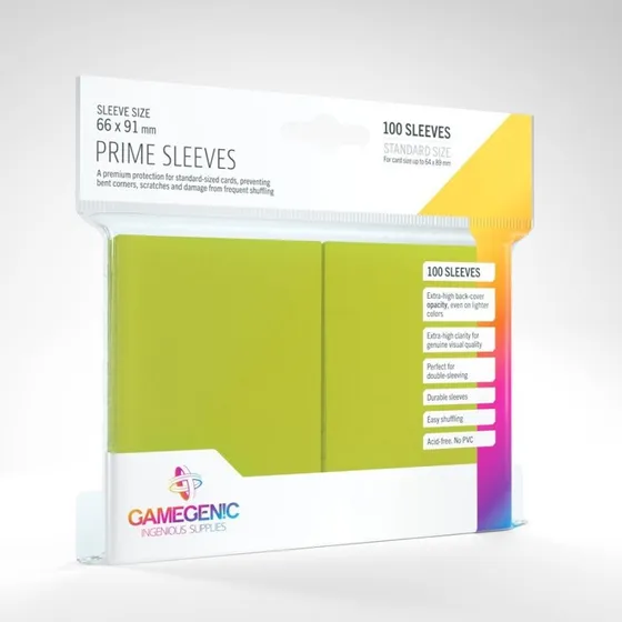GameGenic Prime Sleeves 100 stk - Plastiklommer med farvet bagside