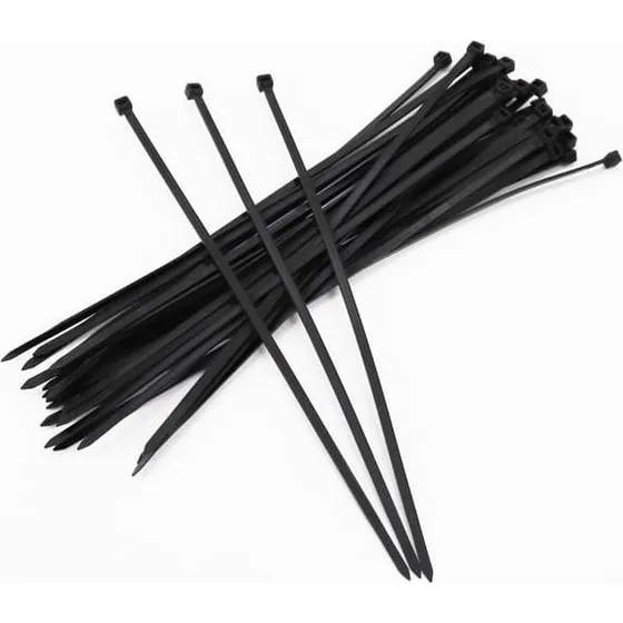 100 Kabelbindere 300 mm x 4,8 mm, Sort Nylon 6/6