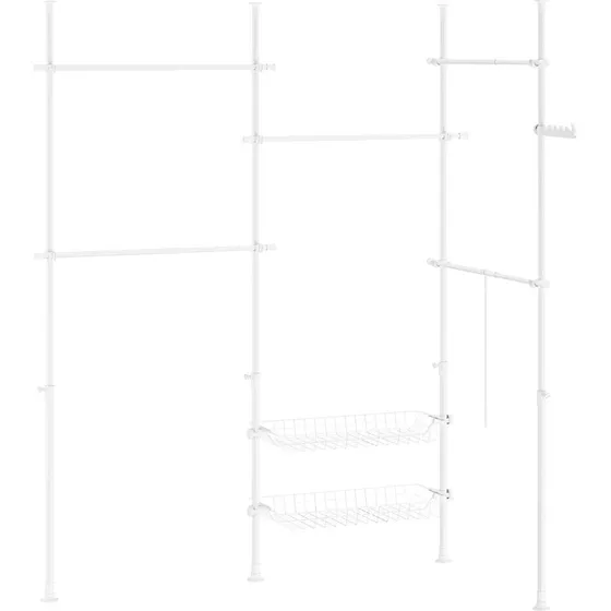SoBuy Justerbart Tøjstativ Hvid KLS04-II-W (200-295 cm)