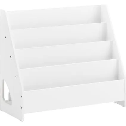 SoBuy Montessori Børnebogreol – 4 hylder, hvid 70x30x60cm