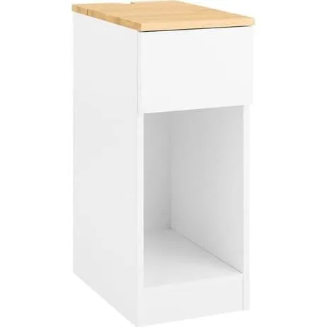 SoBuy Smalt Natbord med skuffe og hylde - Hvid 25x40x60cm