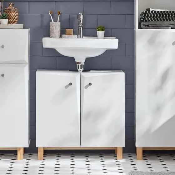 SoBuy Underskab til håndvask BZR92-W, 60 cm, hvid