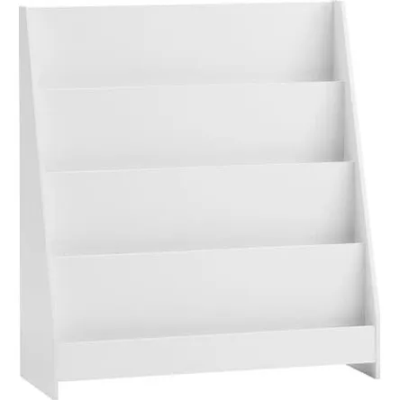 SoBuy Børne bogreol & legetøjsreol – 4 hylder, Hvid 80x30x88cm