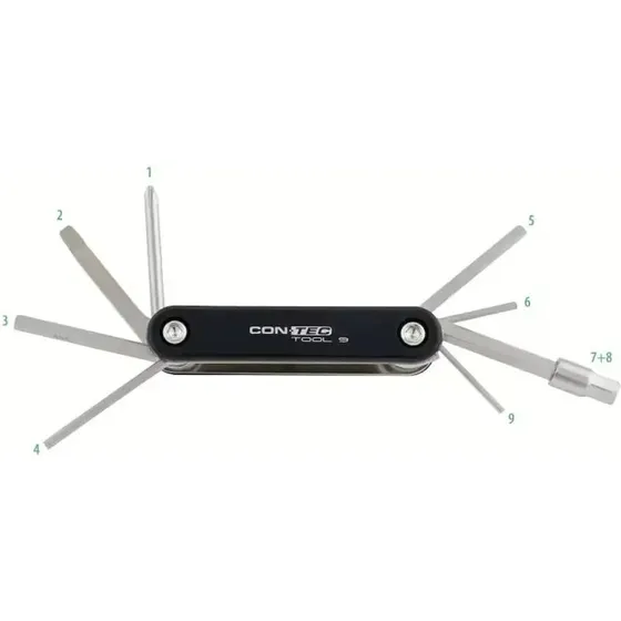 CONTEC Tool 9 Multitool - Sort/Sølv