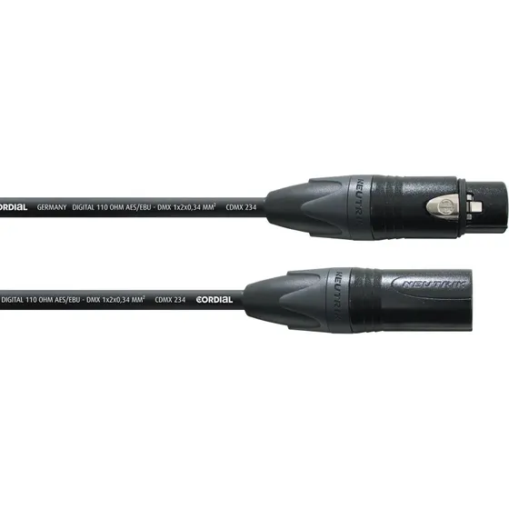 Cordial AES/EBU XLR - XLR-kabel, 3 m, sort