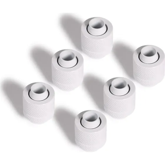 Alphacool Fitting Hvid Messing 1/4" (6 stk.)