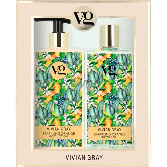 Vivian Gray Glitrende Orange Brusegel og Bodylotion Sæt