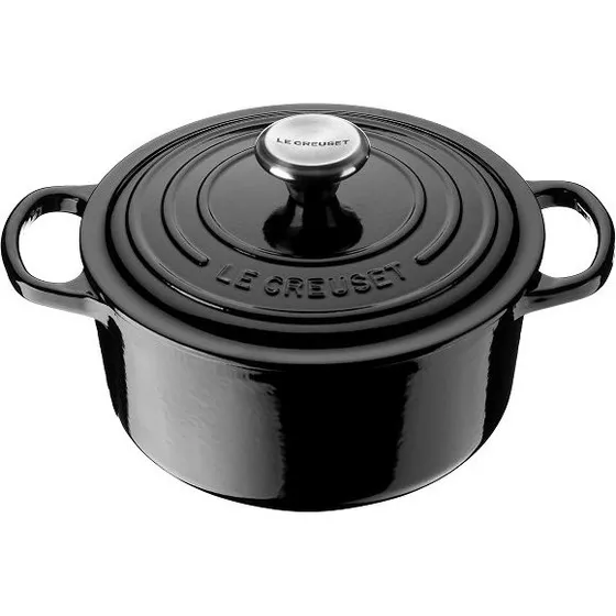 Le Creuset Signature rund støbejernsgryde 3,3 L, 22 cm, sort