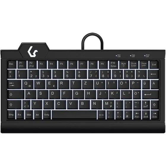 KeySonic KSK-3010ELC Tastatur, Sort, Tysk QWERTZ, LED-baggrundsbelysning