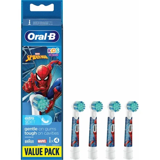 Oral-B Spiderman børsehoveder til børn, 4 stk.