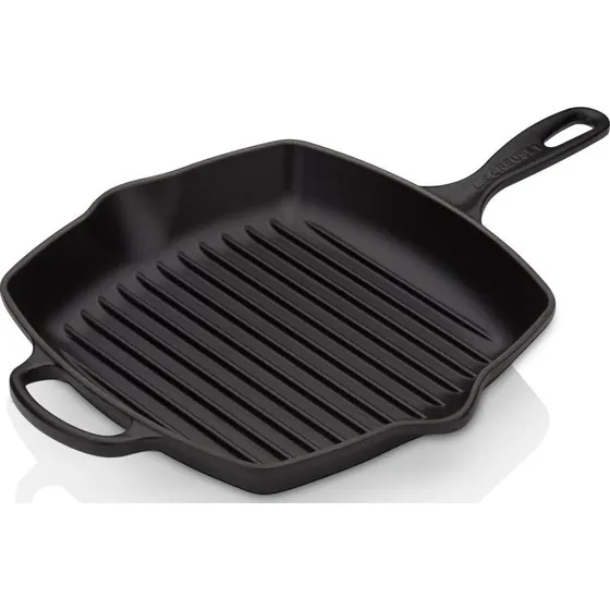 Le Creuset Grillpande 26x26 cm - støbejern mat sort