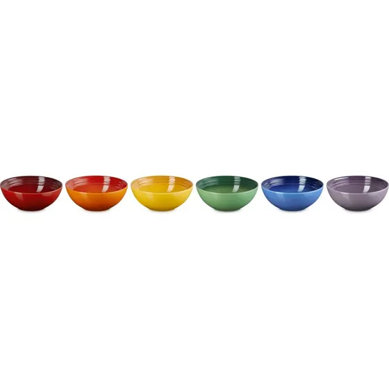 Le Creuset Rainbow dybe tallerkener 6-pak Ø16 cm
