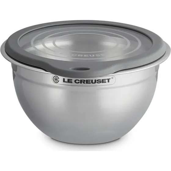 Le Creuset Røreskål i rustfrit stål med glaslåg 1,42 L
