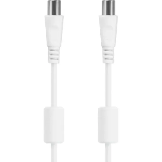 Deltaco Antennekabel 1 m, 75 Ohm, nikkelbelagte stik