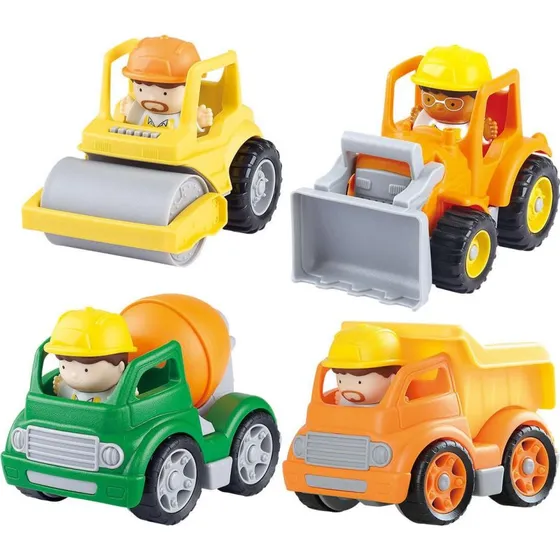 PLAY Mini Konstruktionskøretøjer Legesæt med Figurer - 8 dele