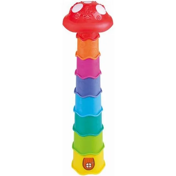 PLAY Stacking Tower Mushroom - Farverigt stablingslegetøj