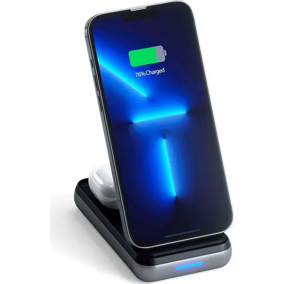 Satechi Duo Wireless Qi opladningsstander 10.000 mAh (USB‑C)