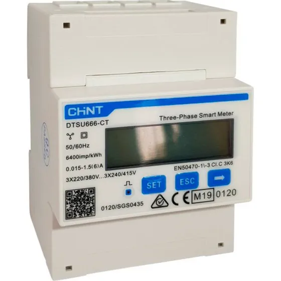 Chint DTSU666-CT 3-faset kWh måler med RS485 og MID