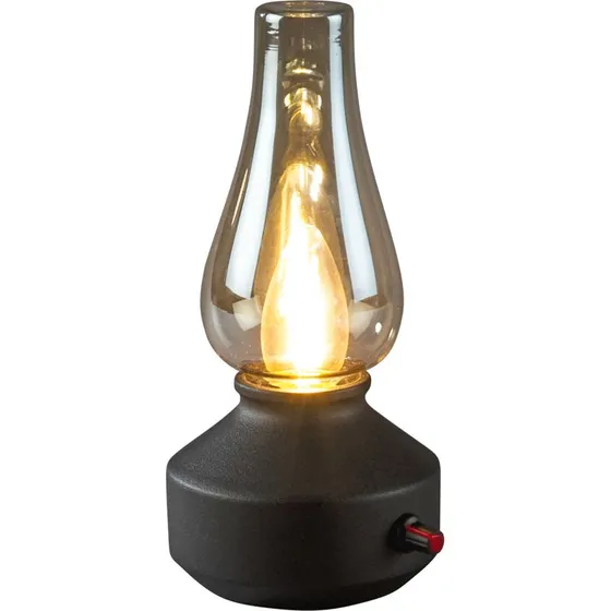 Konstsmide Genopladelig LED Bordlampe - Sort Retrostil