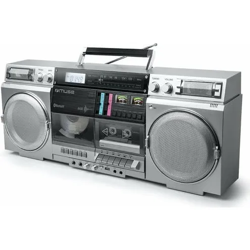 Muse M-380 GBS CD/Kassette Ghettoblaster med Bluetooth - Sølv