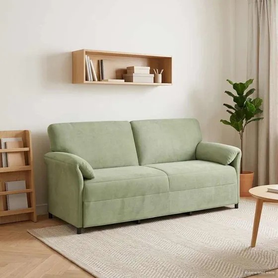 vidaXL 3-personers sofa i lys grøn fløjl - 198 x 83 x 95 cm