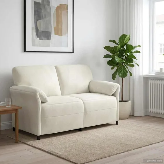 vidaXL 2-personers fløjlsofa i cremefarvet - 158 x 83 x 95 cm