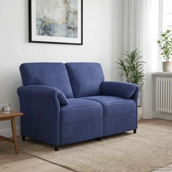 vidaXL 2-personers fløjlsofa i politi blå - 138 x 83 x 95 cm