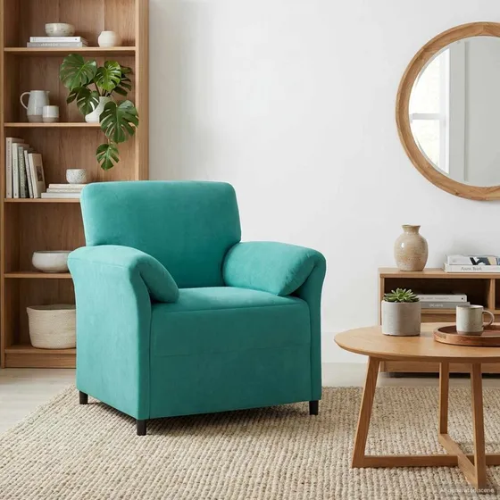 vidaXL 1-personers sofa i turkis fløjl, 88 x 83 x 95 cm