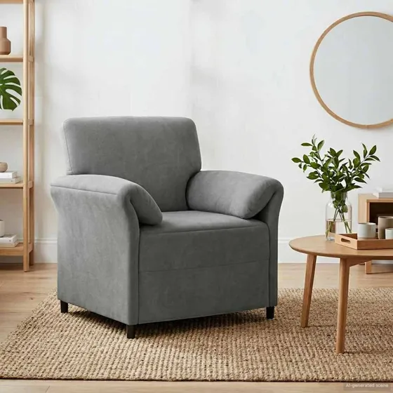vidaXL 1-personers sofa i mørkegrå fløjl, 88 x 83 x 95 cm