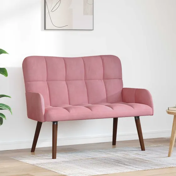 vidaXL 2-personers sofa i lyserød fløjl, 115 x 61 x 87 cm
