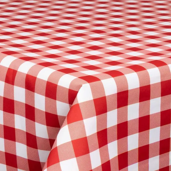 Tekstil voksdug Check Red - 140 cm x 30 m - Rød Tern