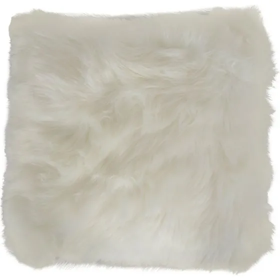 Borg Living Pyntepude i Fake Fur - 45x45 cm - Hvid