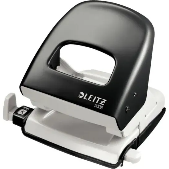Leitz 5008 2-huls hulapparat med skinne, sort