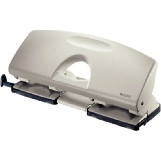 Leitz hulapparat 4-huls grå m/skinne til 25 ark (5012)