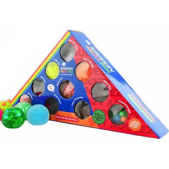 Klembolde 10-pak - Squeezy Mega Box med forskellige teksturer