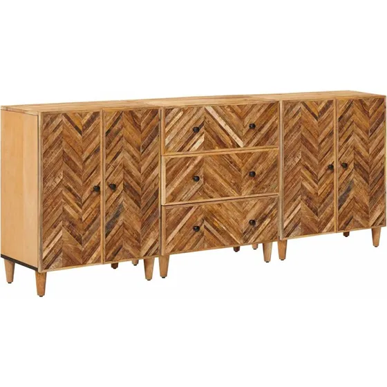 vidaXL Opbevaringsskabe 3 stk. i massivt mangotræ, Brun, 60x33,5x75 cm