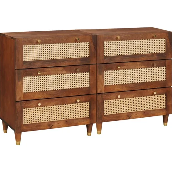 vidaXL Sidetabel Sæt 2 stk. i Massivt Mangotræ - Brun 60x33,5x75 cm