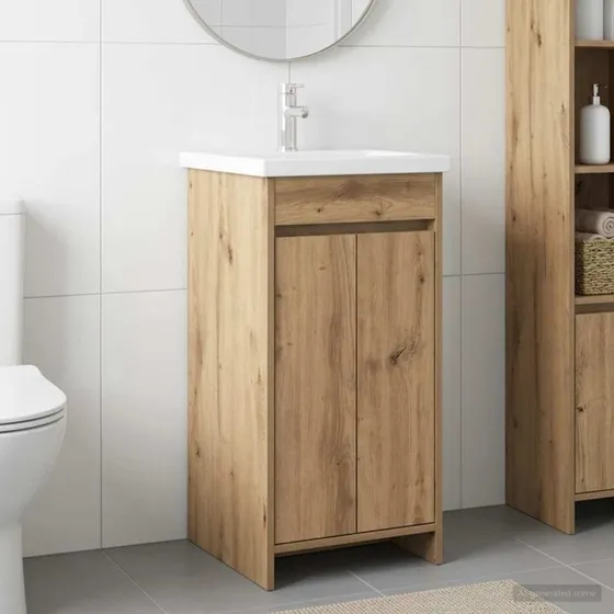 vidaXL Badeværelsesvask Artisan-eg 42 x 40 x 84,5 cm