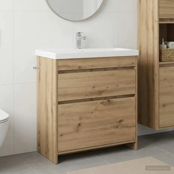 vidaXL Badeværelse Under Vask Skab Artisan-eg 78,5 x 37,5 x 81 cm