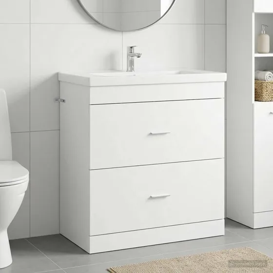 vidaXL Badeværelse Under Vask Skab Hvid 78,5 x 37,5 x 81 cm