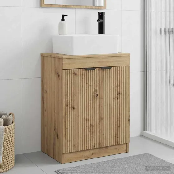 vidaXL Badeværelsesvask Artisan-eg 54 x 35 x 83 cm