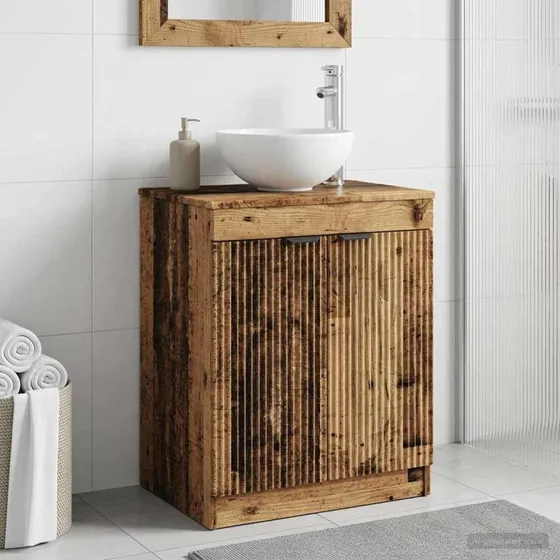 vidaXL Badeværelsesskab Gammelt træ 54 x 41 x 70 cm